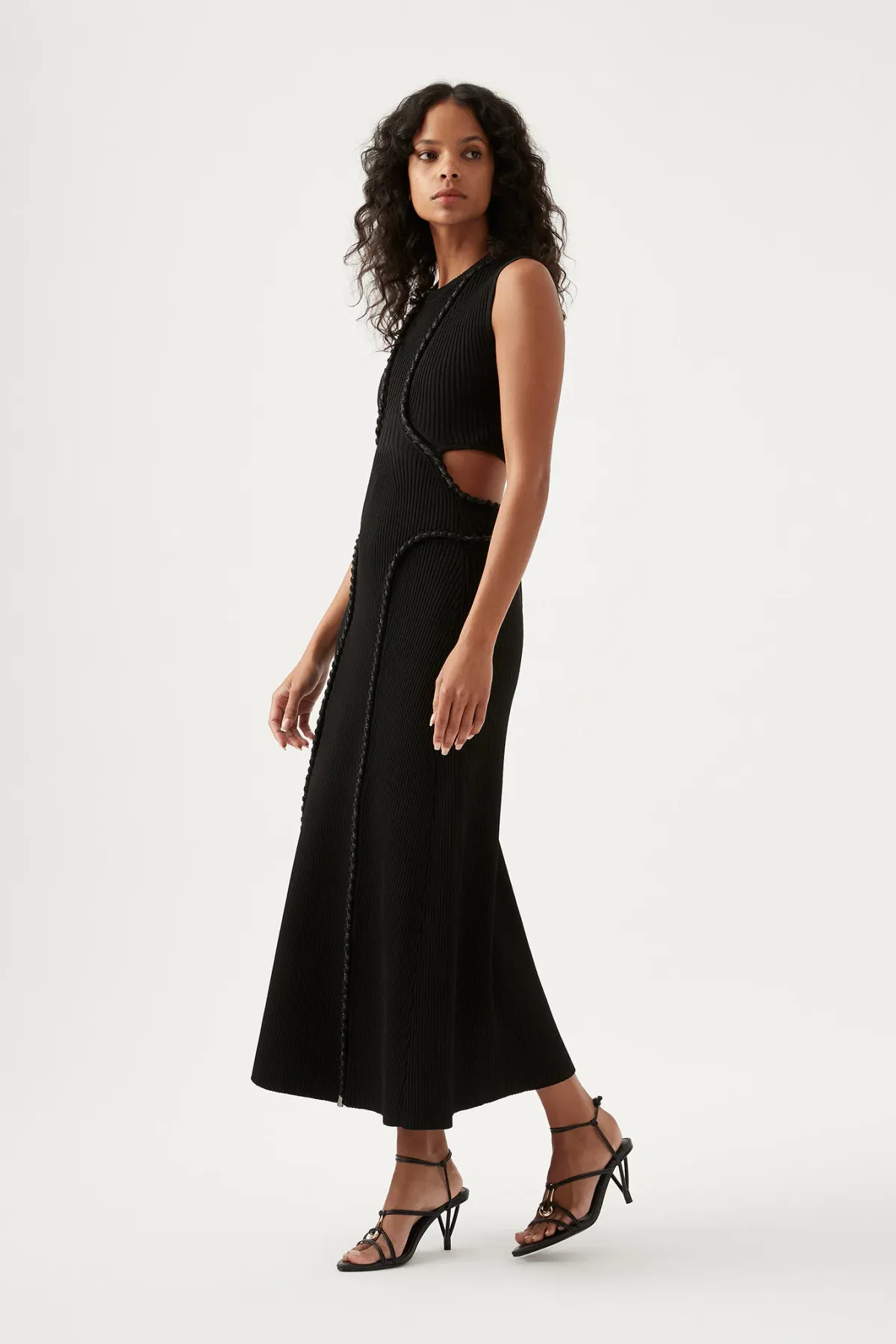 Aje Arp Cut Out Knit Midi Dress Black Size S / Au 8 - Image 2
