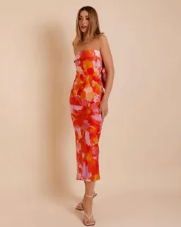 Lover Annika Bow Slip Midi Dress Floral Size 14 for rent on The Volte - image 1