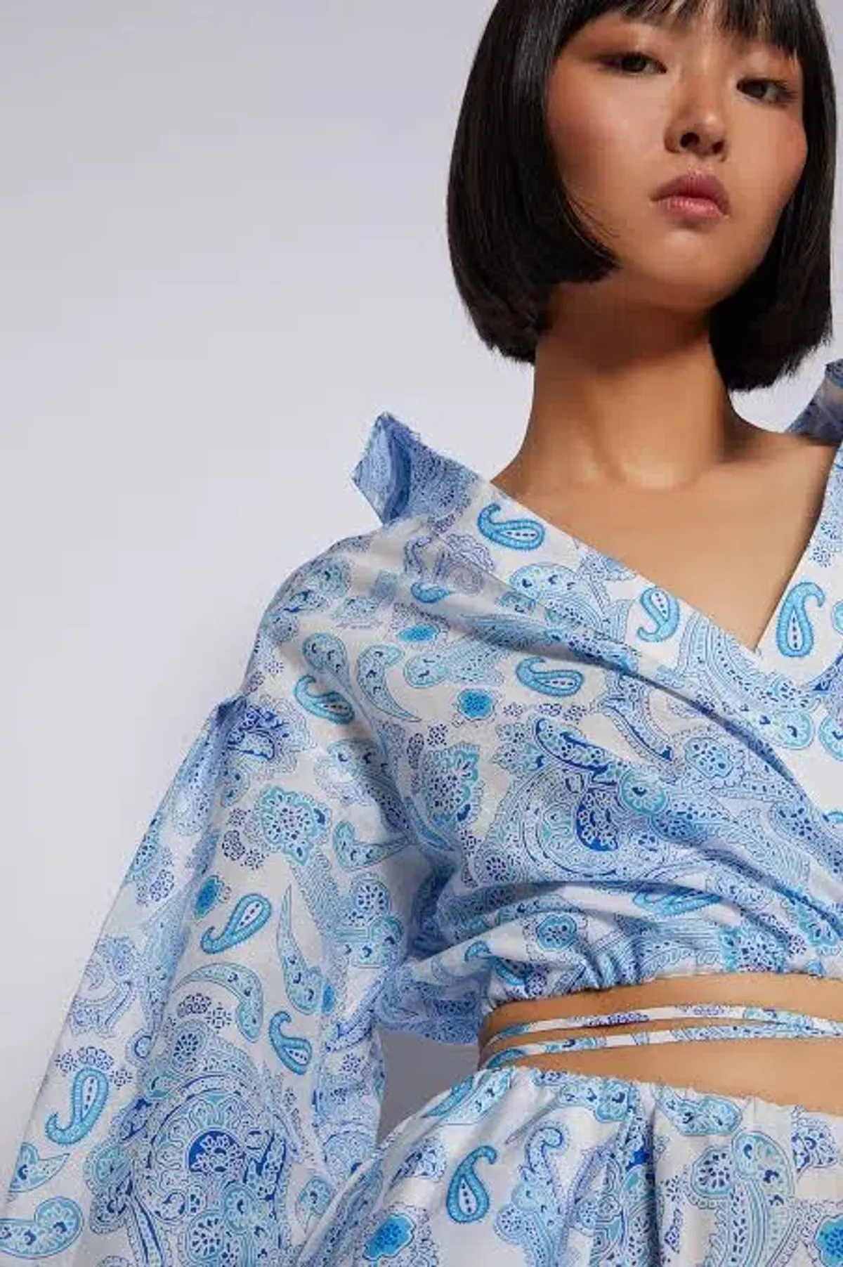 Scanlan Theodore Aztec Paisley Crop Shirt and Skirt Set Blue Size 6/8 - Image 3