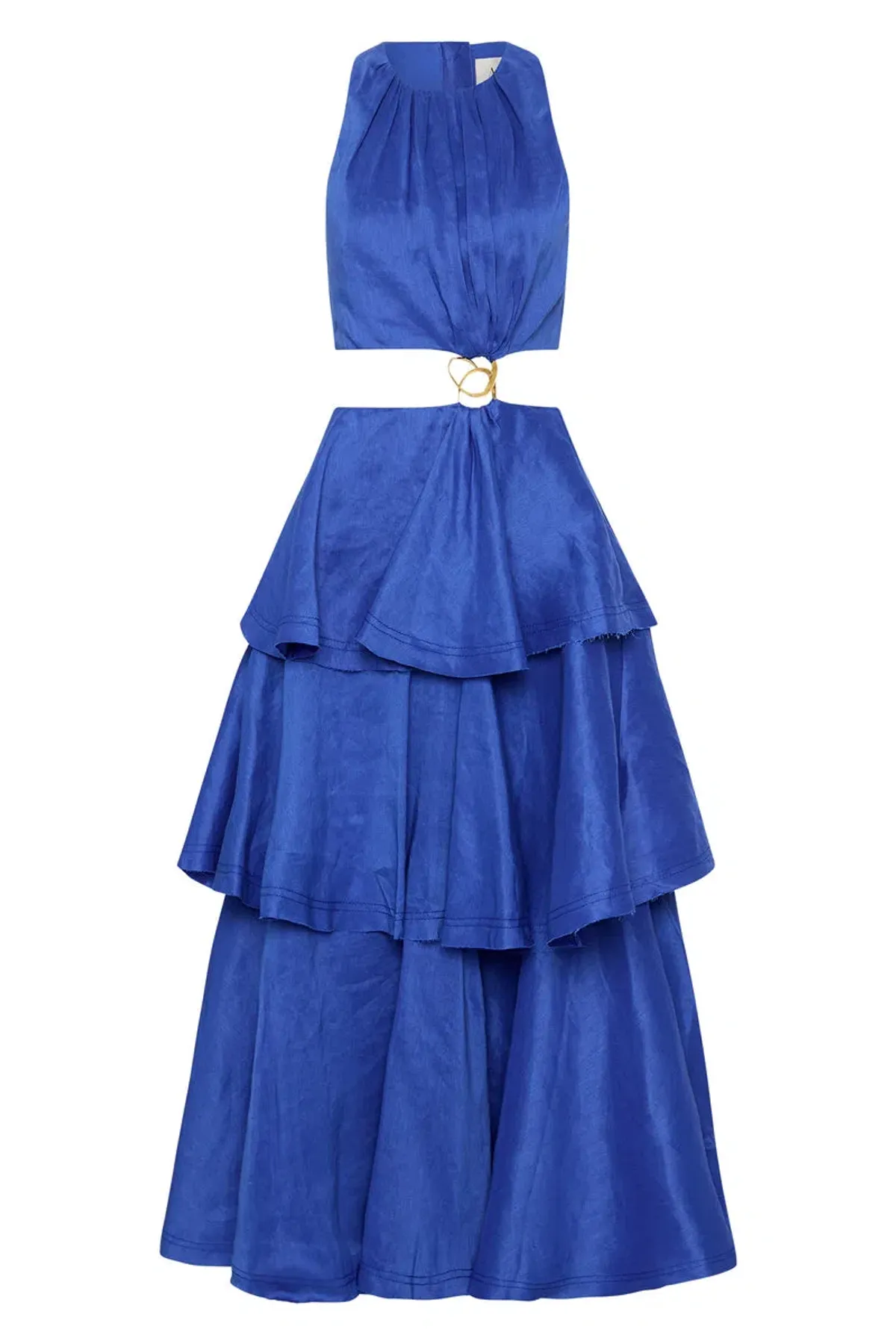 Aje Wave Cut Out Ring Midi Dress Blue Size AU 6 - Image 3