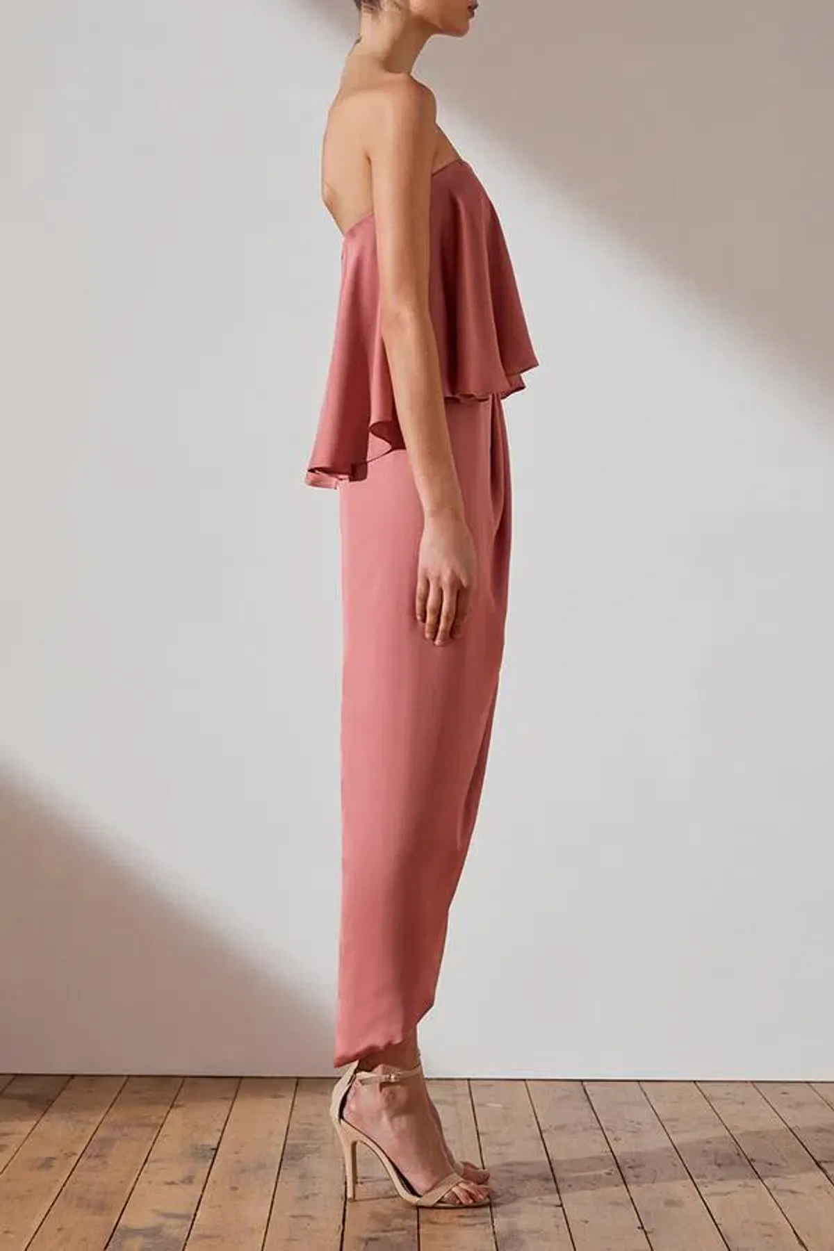 Shona Joy Imogen Luxe U Wire Frill Dress Pink Size AU 8 - Image 2