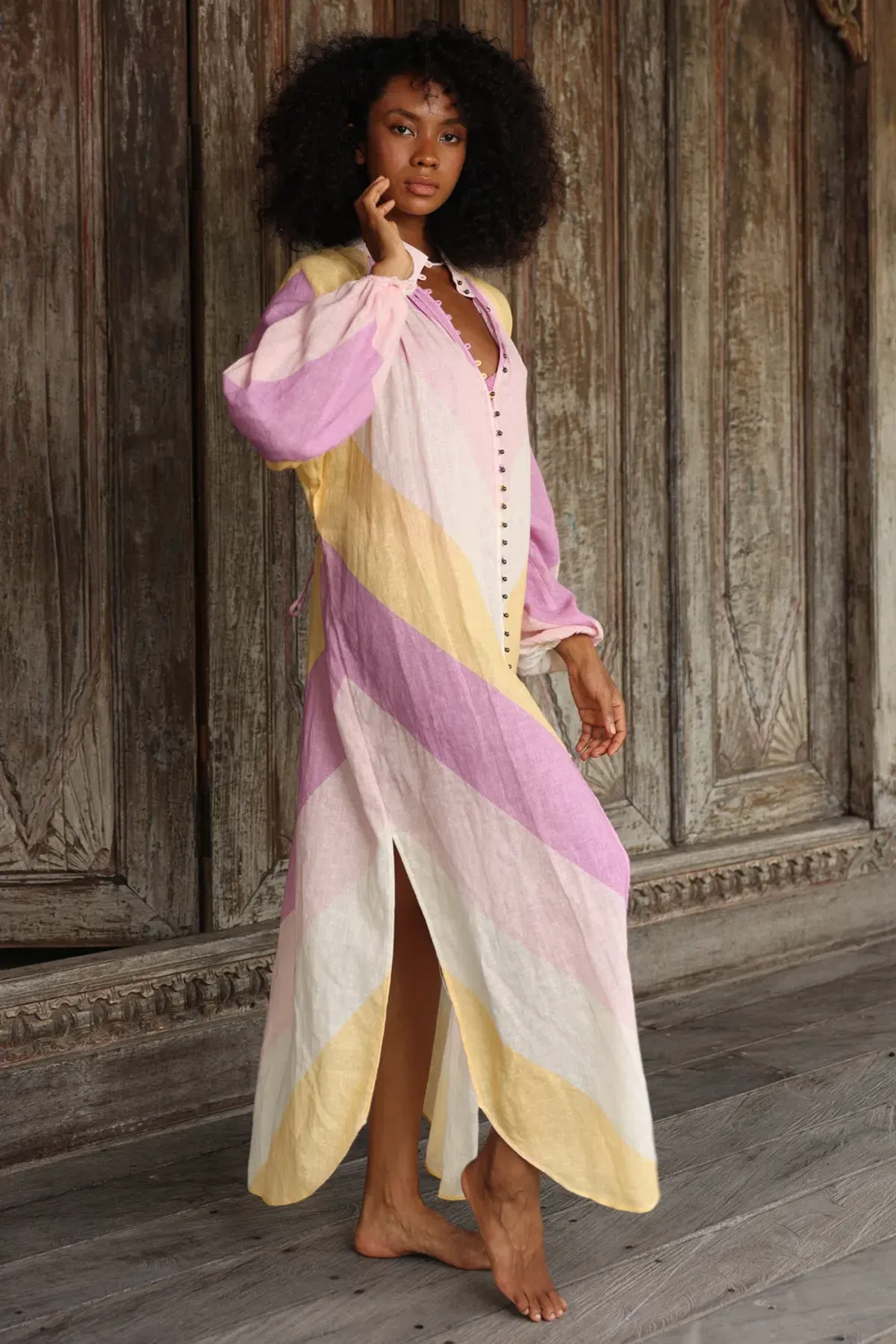 Tigerlily Kaleho Lorena Shirt Dress Popsicle Stripe Multi Size AU 8 - Image 2