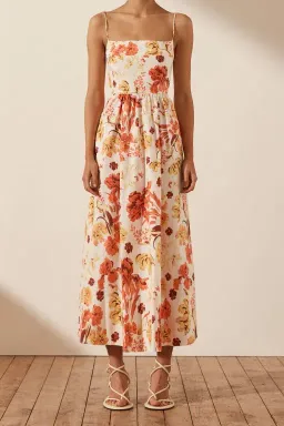 Shona Joy Kalani Low Back Midi Dress Multi Size AU 6  for rent on The Volte - image 1