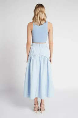 Aje Cosmos Drawstring Midi Skirt Blue Size AU 6 for rent on The Volte - image 2