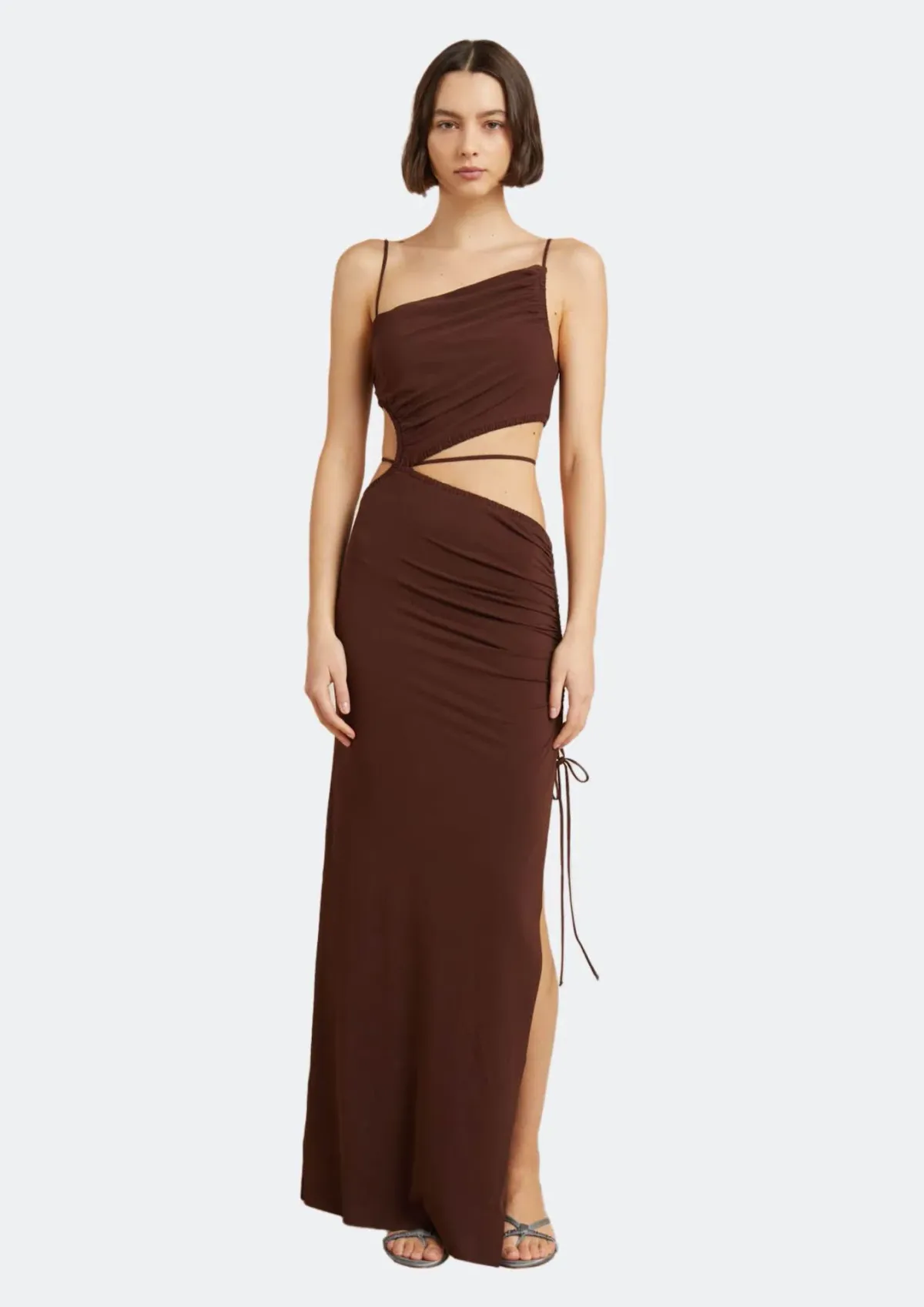 Bec & Bridge Dilkon Brown Maxi Dress Brown Size AU 12  - Image 1