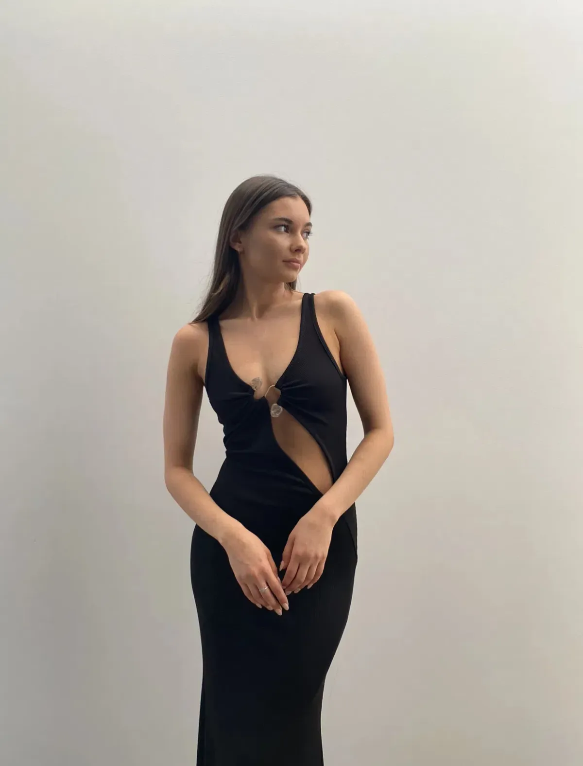 Christopher Esber Split Release Quartz Maxi Dress Black Size AU 10 - Image 2