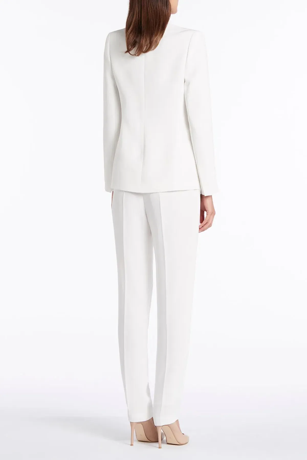 Carla Zampatti  Long Line Jacket and Pants White Size 10 - Image 2