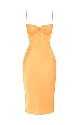 House of CB Myrna Corset Midi Dress Orange Size S/AU 8 for rent on The Volte - image 6