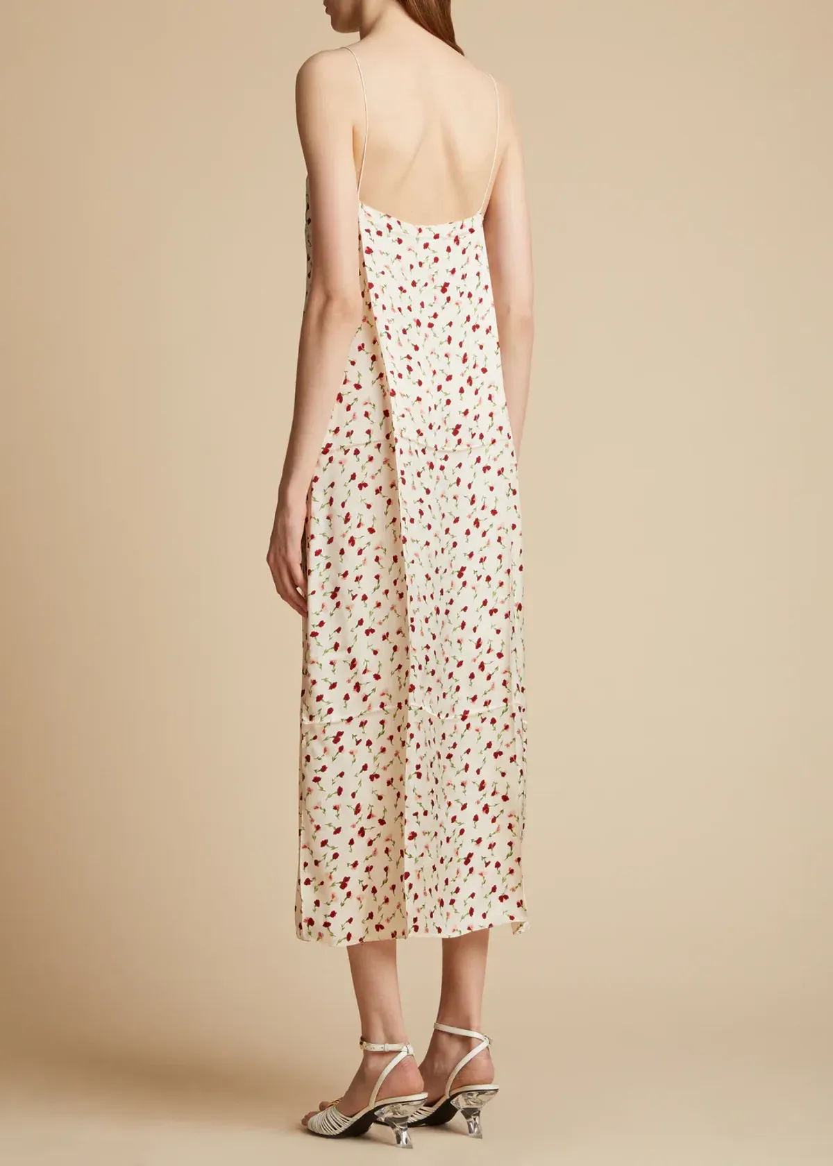 Khaite Sicily Rose Slip Dress Print Size 8  - Image 2