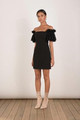 Elliatt Marble Mini Dress Black Size 6 for rent on The Volte - image 7