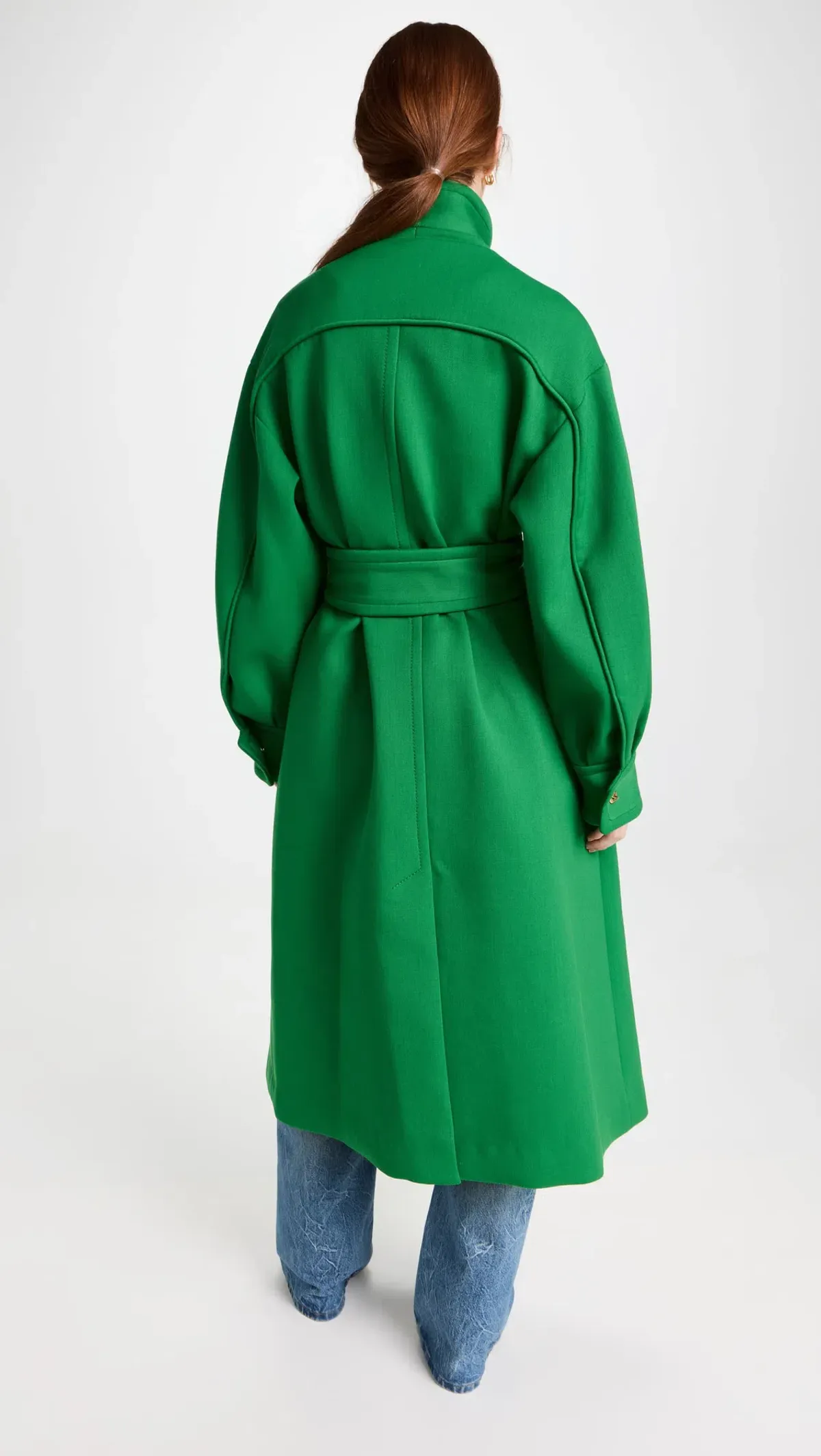 Zimmermann Celestial Funnel Neck Coat Green Size 0/ AU 6 to 8 - Image 3