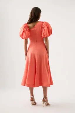 Aje Maia Off Shoulder Midi Dress Coral Size 8 for rent on The Volte - image 2