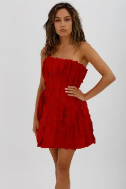 AJE Hybrid Sleeveless Mini Dress Scarlet Red Size 10 for rent on The Volte - image 4