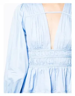 Aje Fallingwater Gathered Mini Dress Blue Size 12 / L for rent on The Volte - image 3