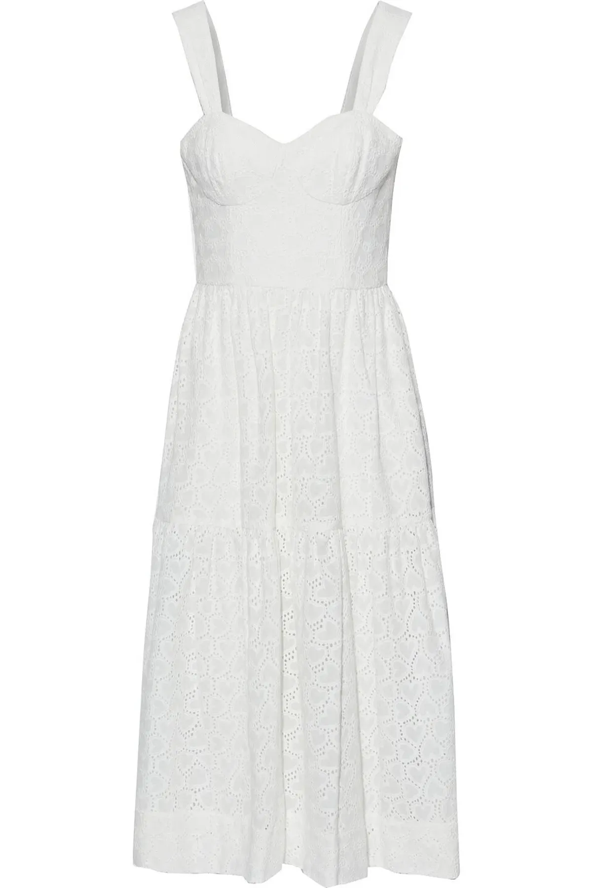 Rebecca Vallance Valentina Broderie Anglaise Cotton Midi Dress Ivory Size AU 6 - Image 3