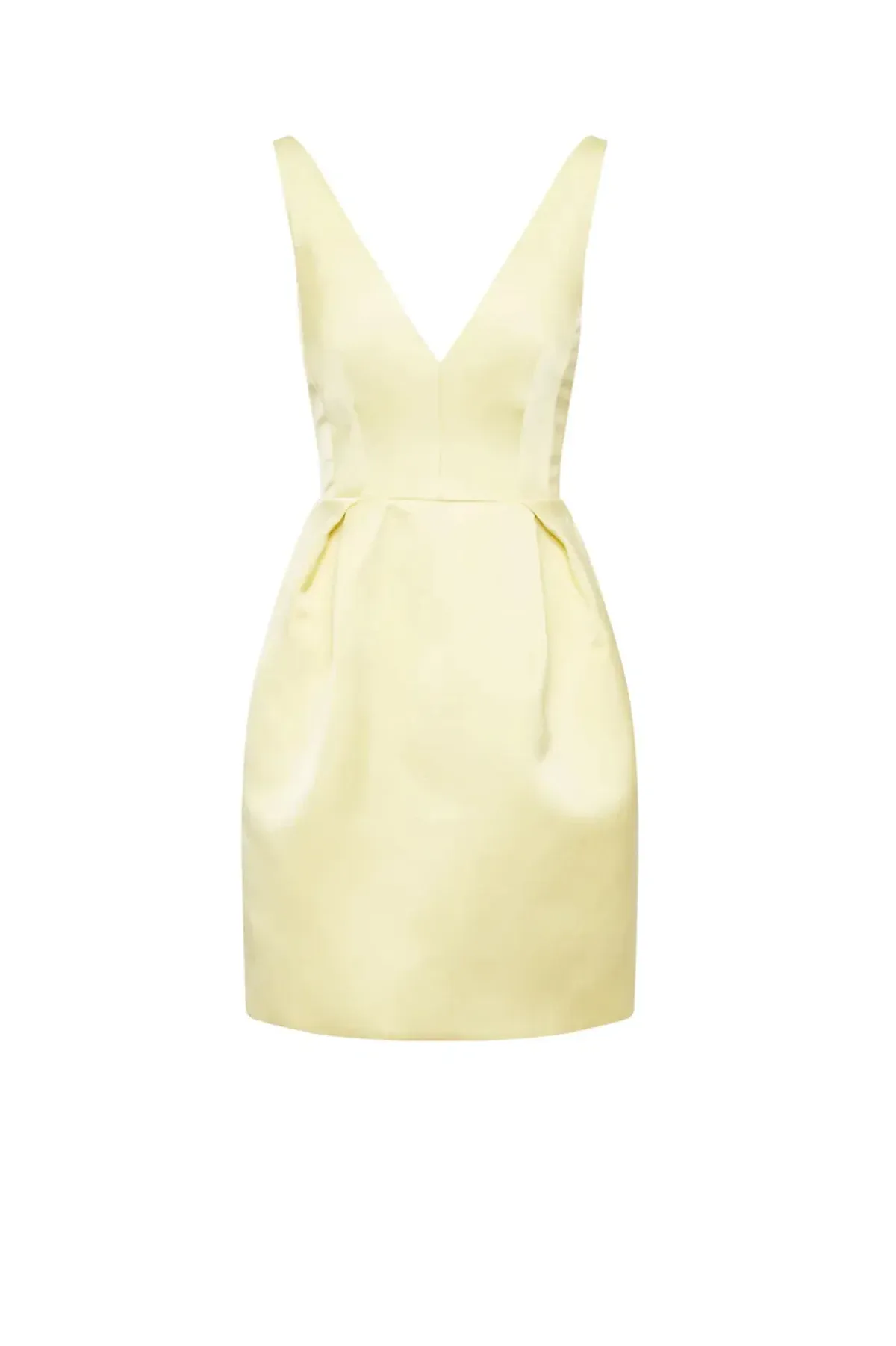 Scanlan Theodore Satin Mini Dress Yellow Size AU 12 - Image 3