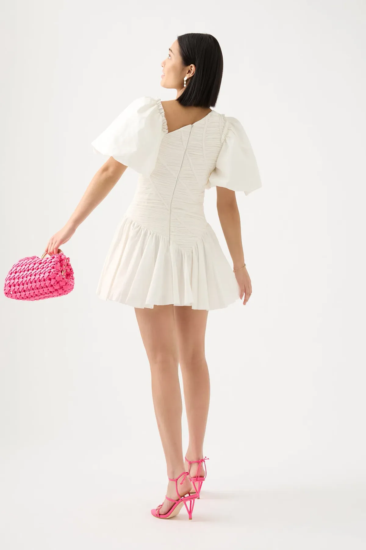 Aje Dawn Drawstring Mini Dress White Size AU 8 - Image 2