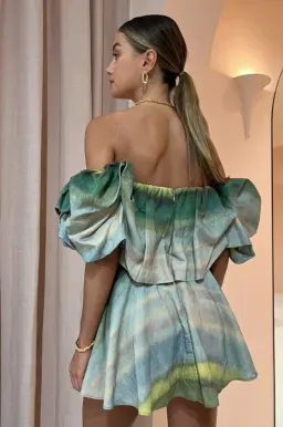 Acler Cumberland Mini Dress Green Size AU 10 for rent on The Volte - image 4