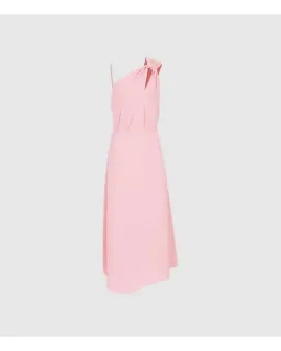 Reiss One Shoulder Delilah MIDI Dress Pink Size L / AU 12 for rent on The Volte - image 3