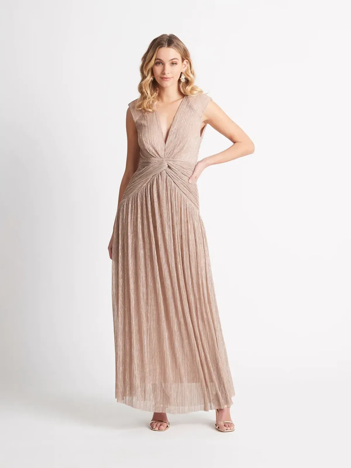 Sheike Eternity Maxi Gown Dress Nude Blush Size 10 - Image 1
