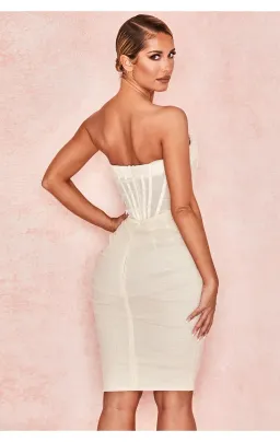 House of CB Leila Strapless Mesh Corset Dress Ivory Size XS/Au 6 for rent on The Volte - image 5