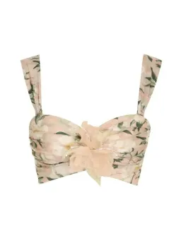 Zimmermann The Coaster Gathered Bra And Maxi Skirt In Blush Garden Floral Size 0 / AU 6 for rent on The Volte - image 3