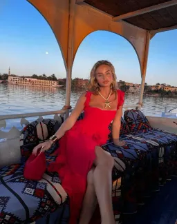 House Of Cb Ariela Red Ruffle Backless Dress Cherry In Size S/Au 8 for rent on The Volte - image 2