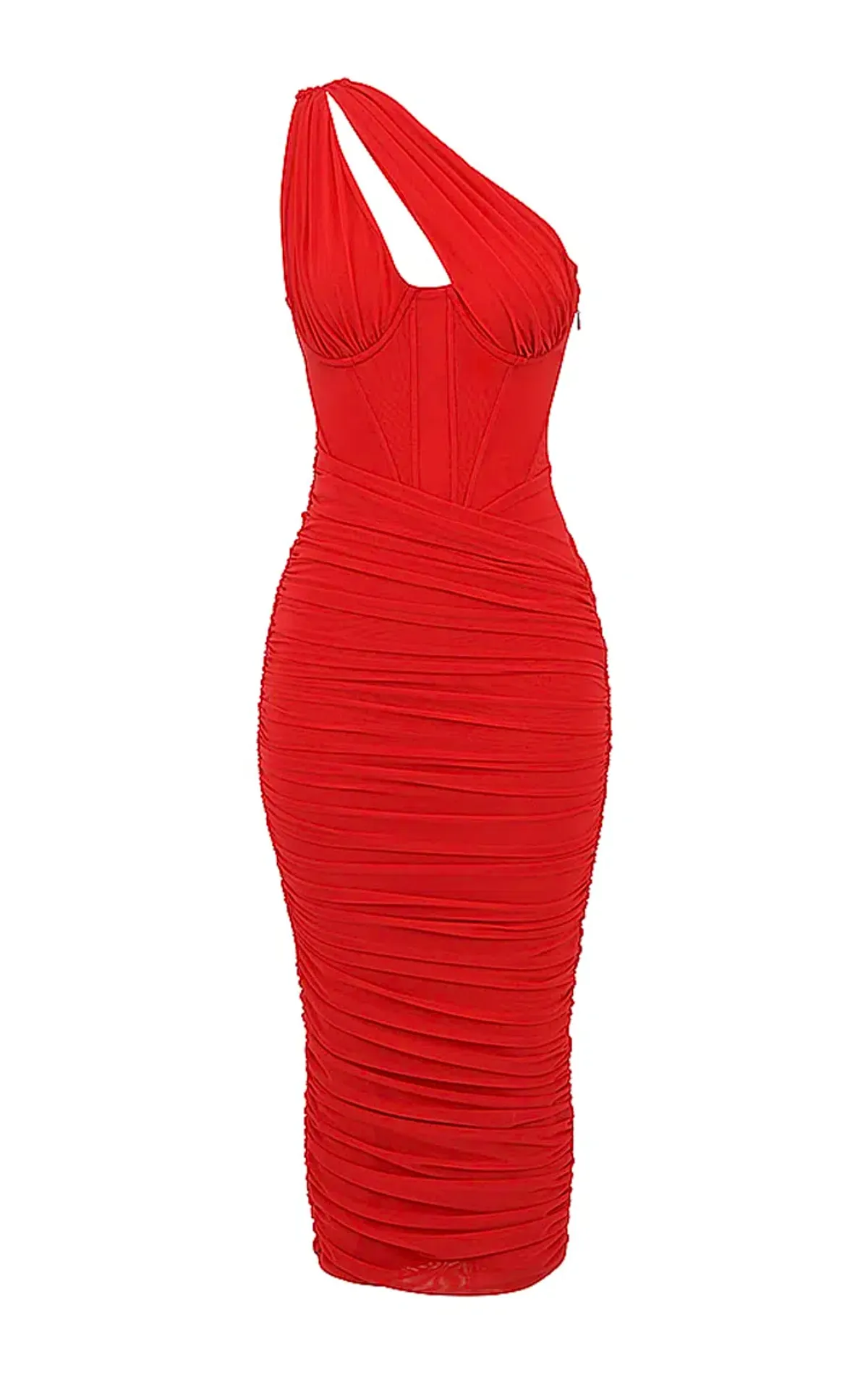 House of CB Valentina Asymmetric Cutout Midi Dress Red Size S/Au 8 - Image 6