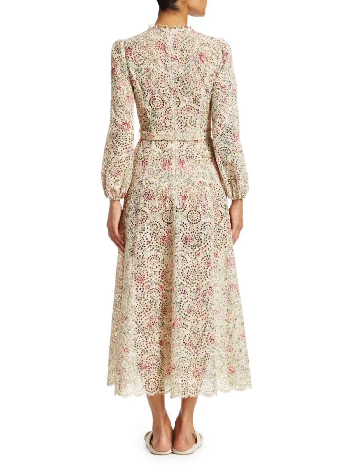 Zimmermann Honour High Neck Dress Cream Floral Size 1/AU 10 - Image 3