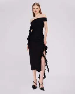 Fanci Club The Assassin Long Dress Black Size 6 for rent on The Volte - image 1