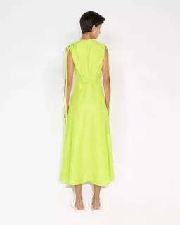 Cue Ultralime Keyhole Midi Dress Green Size 8 for rent on The Volte - image 2