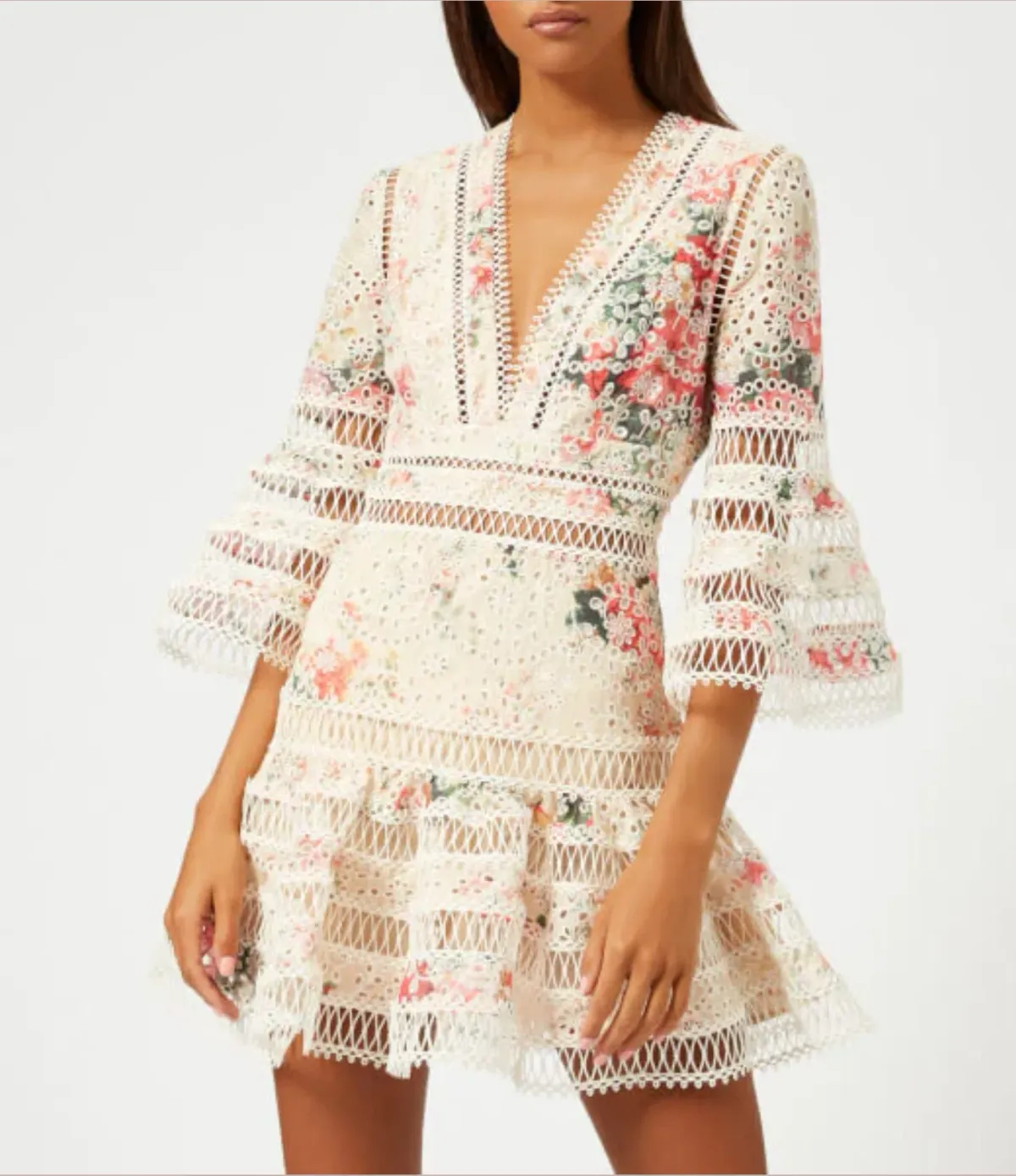 Zimmermann Laelia Diamond Flutter Dress Floral Size 1 / Au 8 - Image 5