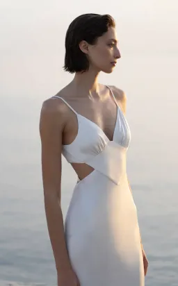 Shona Joy La Lune Backless Midi Dress Cream Size 10 for rent on The Volte - image 2