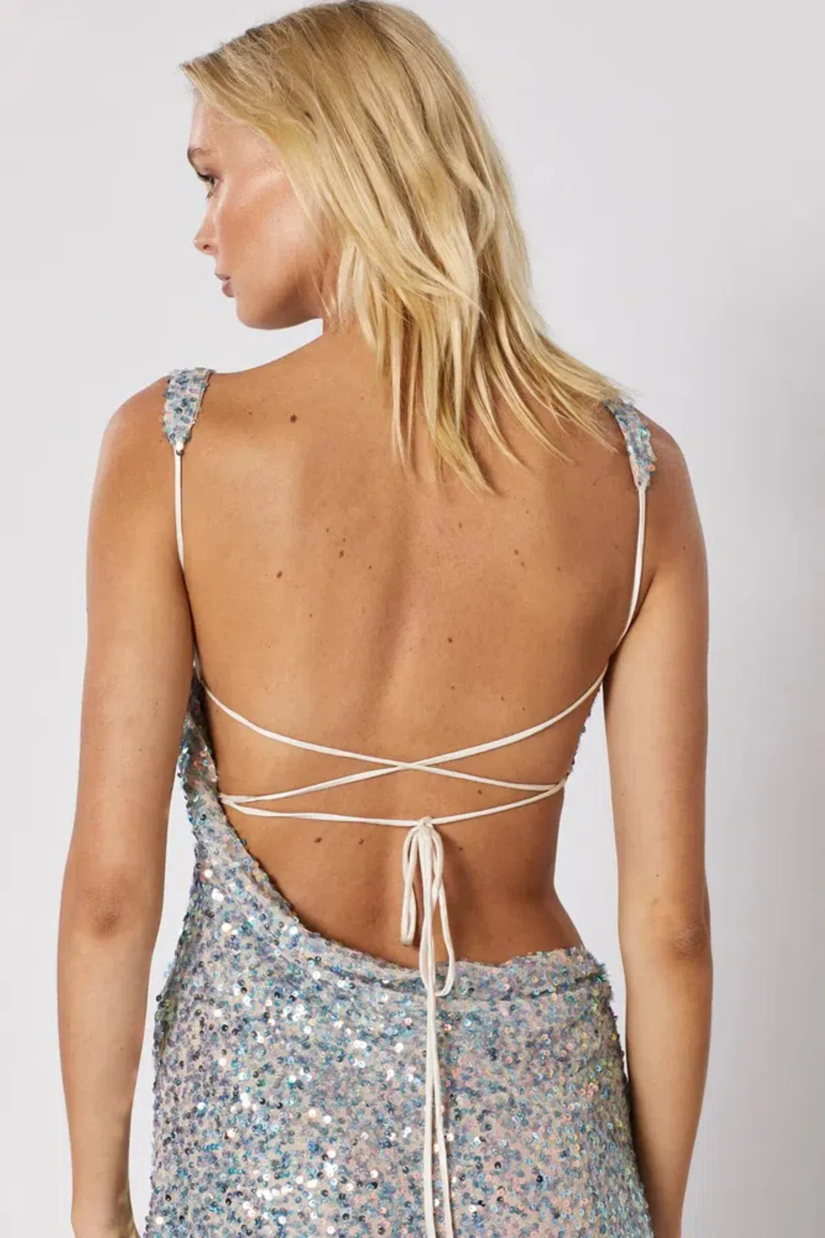 Winona Chroma Tie Back Dress Silver Size AU 10 - Image 2