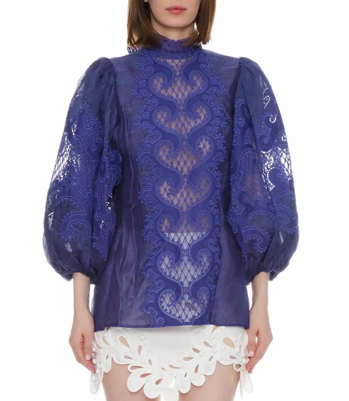 Zimmermann Brightside Knot Blouse Blue Size 0/ AU 8 - Image 2