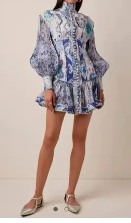 Zimmermann Glassy Long Sleeve Mini Dress Black Size 0 / AU 8 for rent on The Volte - image 4