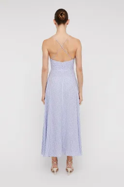Scanlan Theodore Gingham Strappy Dress Mauve Size 8 for rent on The Volte - image 3
