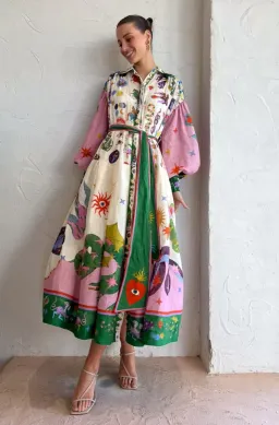 Alemais Seeker Shirtdress Multi Size 12 / L for rent on The Volte - image 2