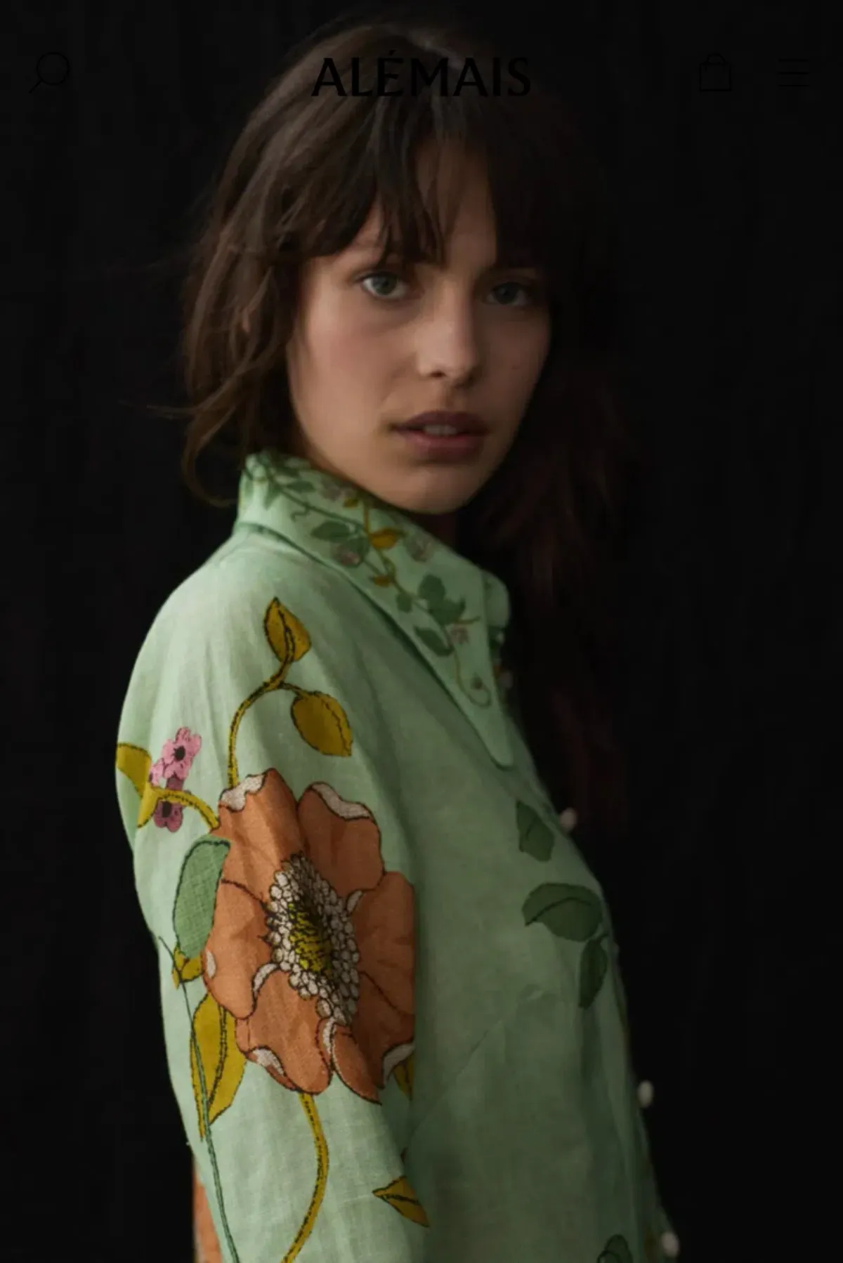 Alemais Olivia Shirt Dress Green Print Size 16 - Image 3