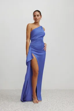 Lexi Samira Pacific Blue Diamonte Strap Gown Size 8  for rent on The Volte - image 1