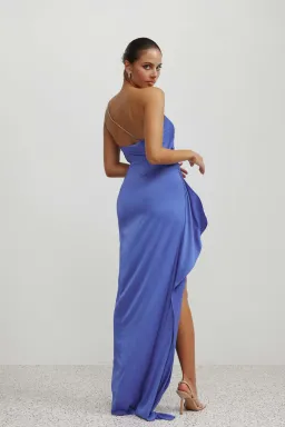 Lexi Samira  Gown Pacific Blue Diamonte Strap Size 10 for rent on The Volte - image 2