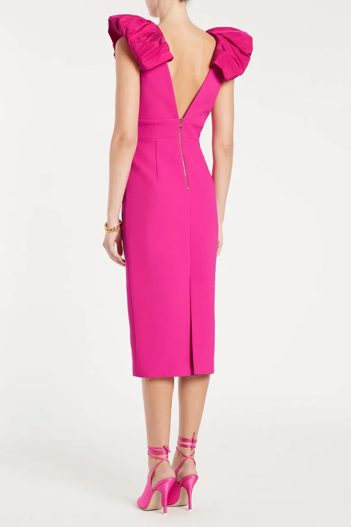 Rebecca Vallance Cupid's Bow Midi Dress Pink Size 8  - Image 2
