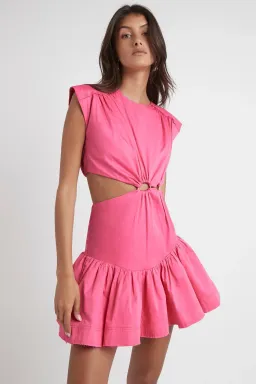 AJE Solstice Cut Out Ring Dress Pink Size 6  for rent on The Volte - image 2