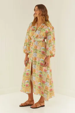 Palm Noosa Noddy Dress Noosa Tiles Print Multi Size AU 10 for rent on The Volte - image 2