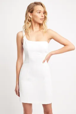 Kookai Oyster One Shoulder Mini Dress White Size AU 6 for rent on The Volte - image 3