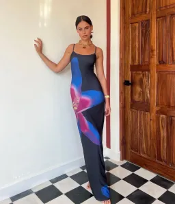 With Harper Lu Midnight Lily Floral Slip Dress Size L / AU 12 for rent on The Volte - image 3