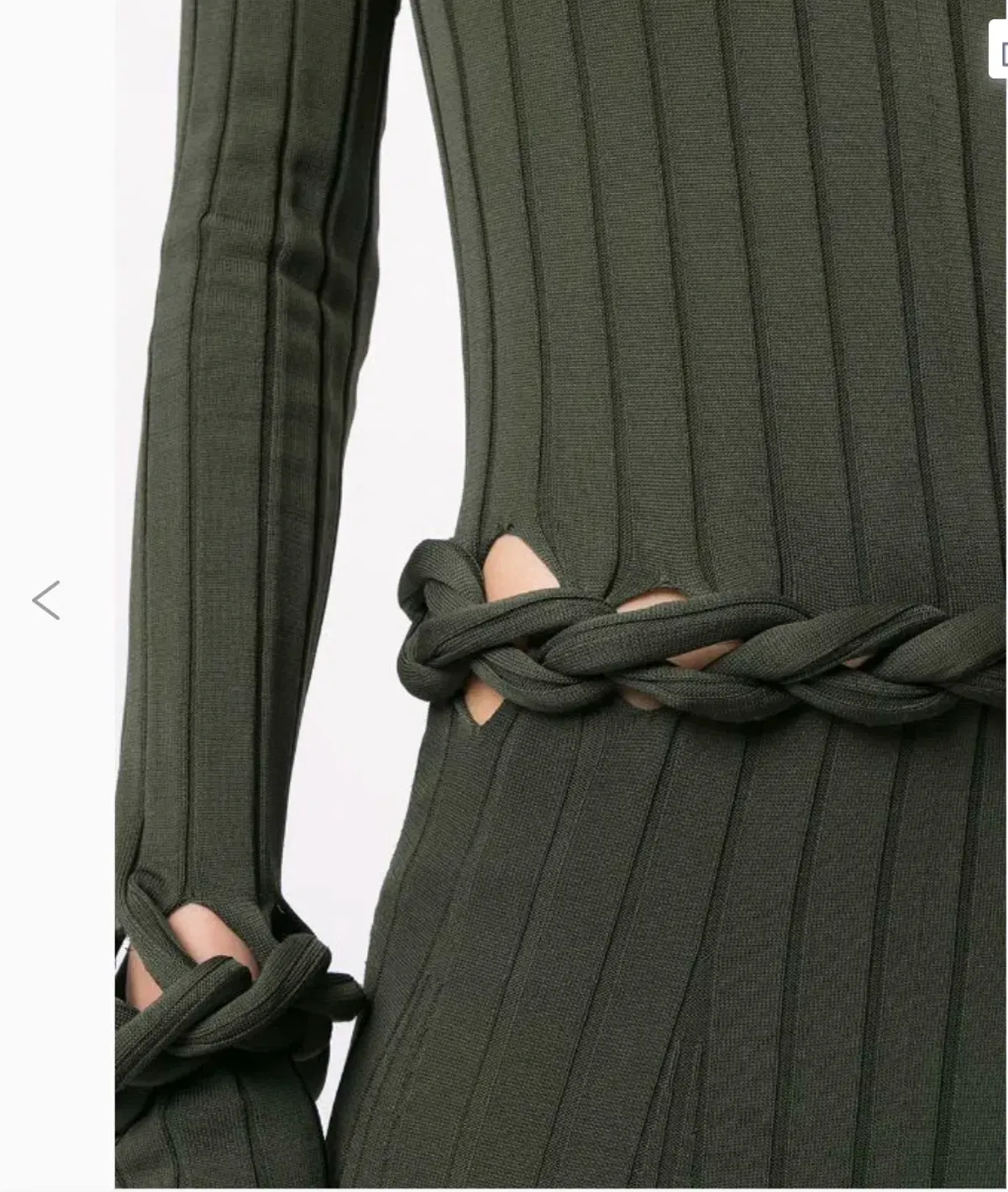Dion Lee Radiance Rib Braid LS Dress Olive Size 8 - Image 3