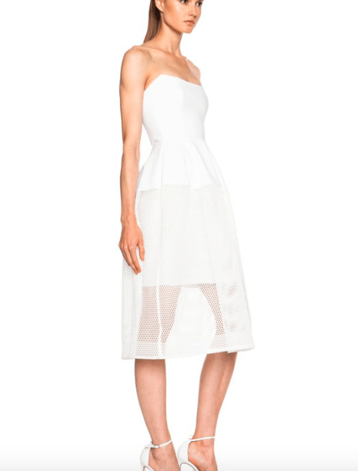 Nicholas Honeycomb Ball Dress White Size 8 - Image 2