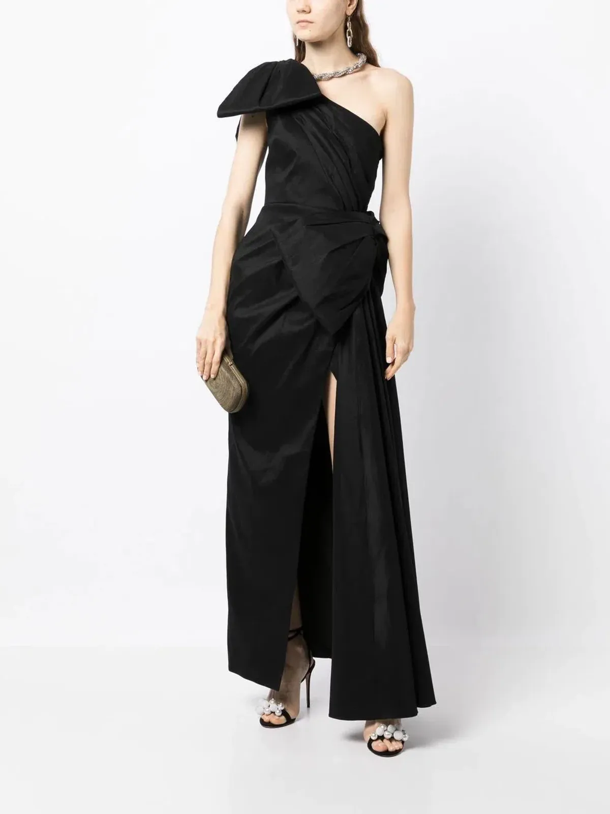 Rachel Gilbert Fauve Gown Black Size 12 - Image 1