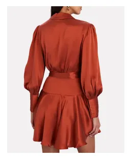 Zimmermann Silk Wrap Mini Dress Sienna Size 1 / Au 10 for rent on The Volte - image 2